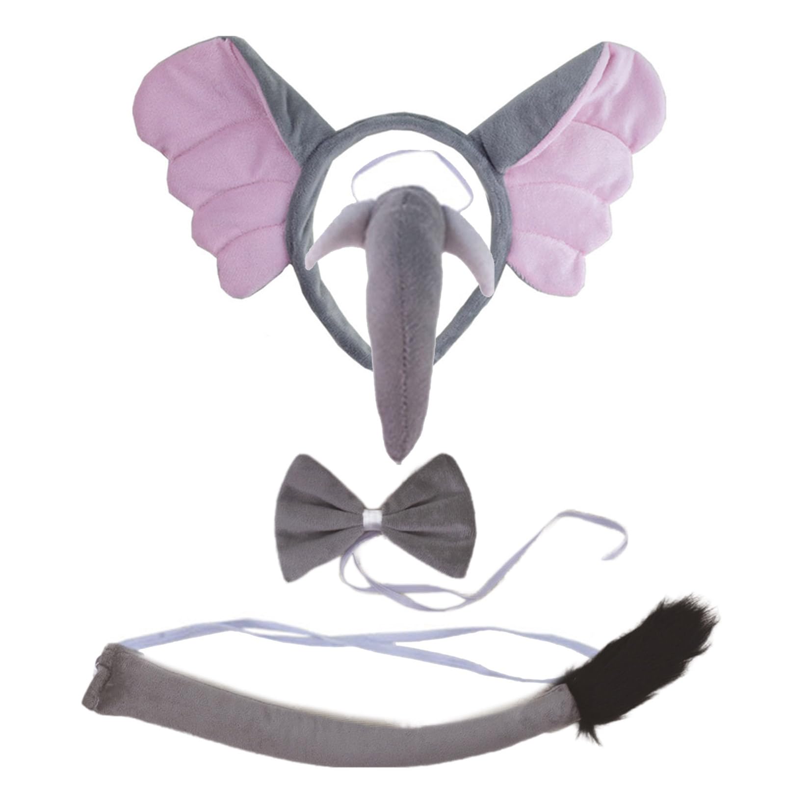 Halloween Elephant Dress Up Kits Elephant Hairband Tail Nose Animal Cosplay Costume For Kid Birthday Halloween