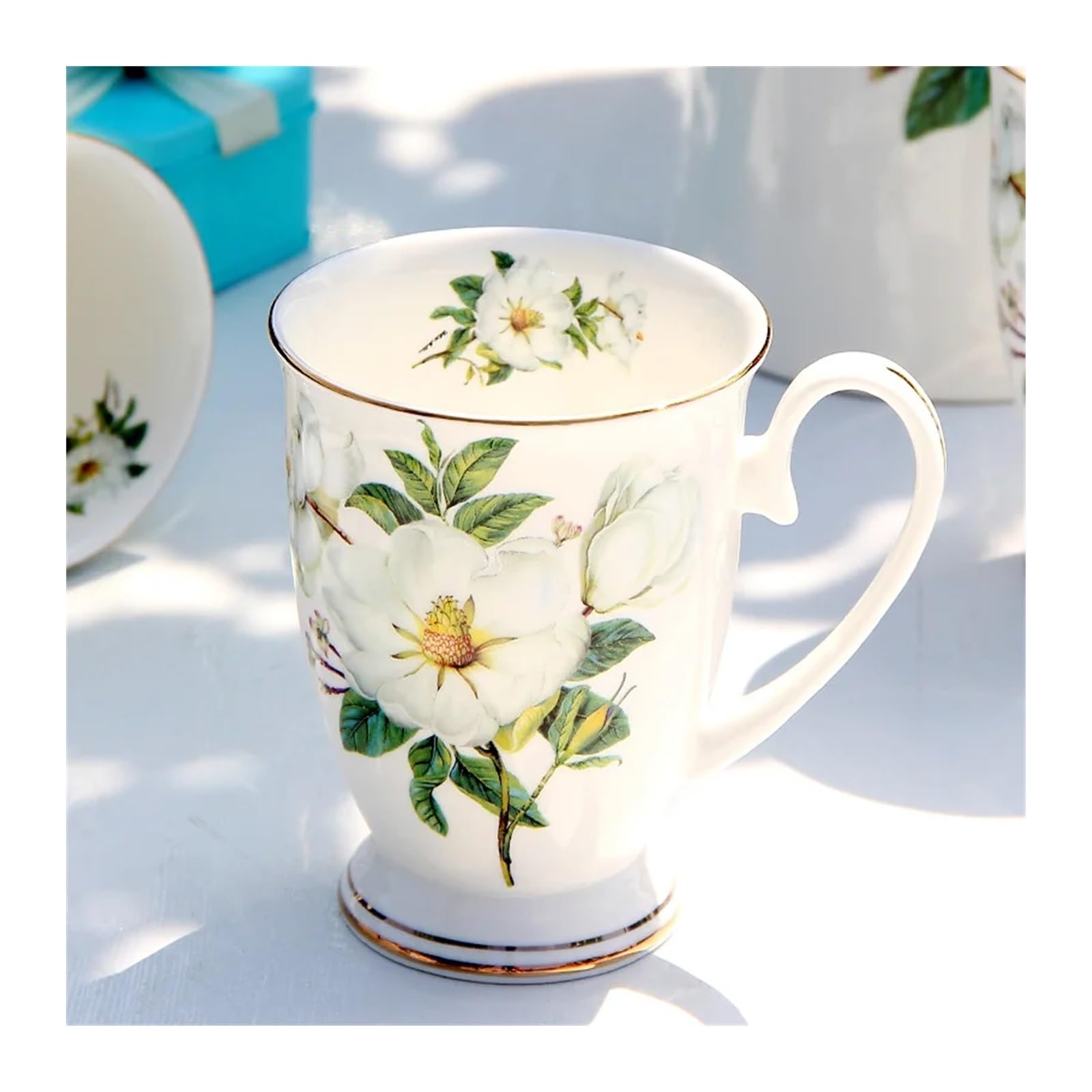 Kubki do kawy Kubki do kawy, porcelanowe malowanie kwiatowe, zabytkowe wiejskie filiżanki do espresso Filiżanka kawy (1)
