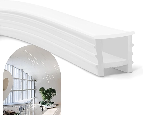 Perfil 5m Embutir 12x12mm Flexível Silicone Para Fita Led