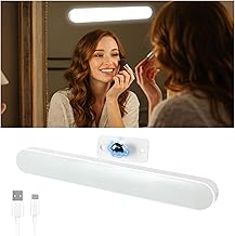 Collazoey LED Vanity Lights, 4000mAh LED Mirror Light, Battery Operated USB Lights for Makeup Mirror, Three Color Temperatures, 360° Rotate, Removable and Portable for Dressing Table, Desk, Kitchen