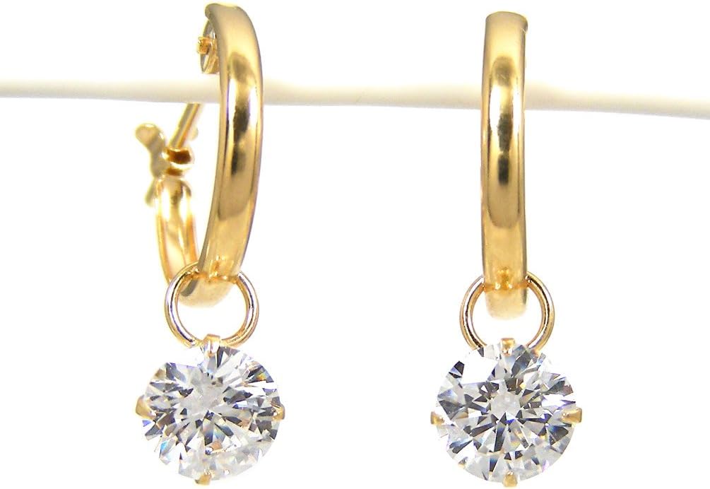 14kgf・天然石】オレゴンサンストーンの螺旋ピアス・イヤリング変更可