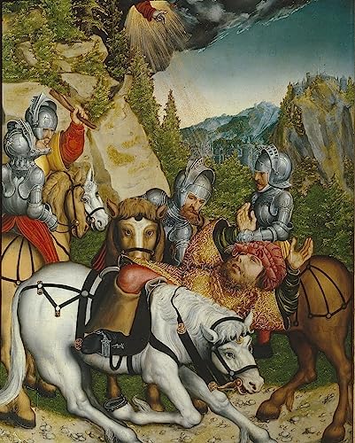 Toile Conversion Chemin de Damas Lucas Cranach le Jeune Tableau Déco Maison 60x90
