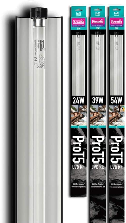 ProT5 12% 36" (Bulb & Fixture) - with Attached DBDPet Pro-Tip Guide - for Bearded Dragons, Uromastyx, and More! (Good for Beardies in a 18" Tall Terrarium)