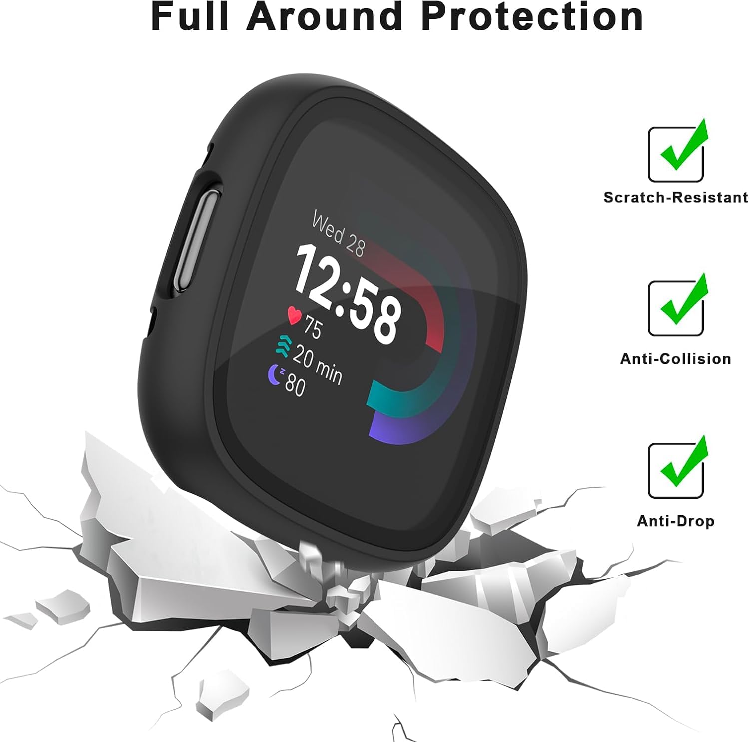 Diruite 4-Stück Schutzfolie Für Fitbit Versa 4/Sense 2 Schutzhülle