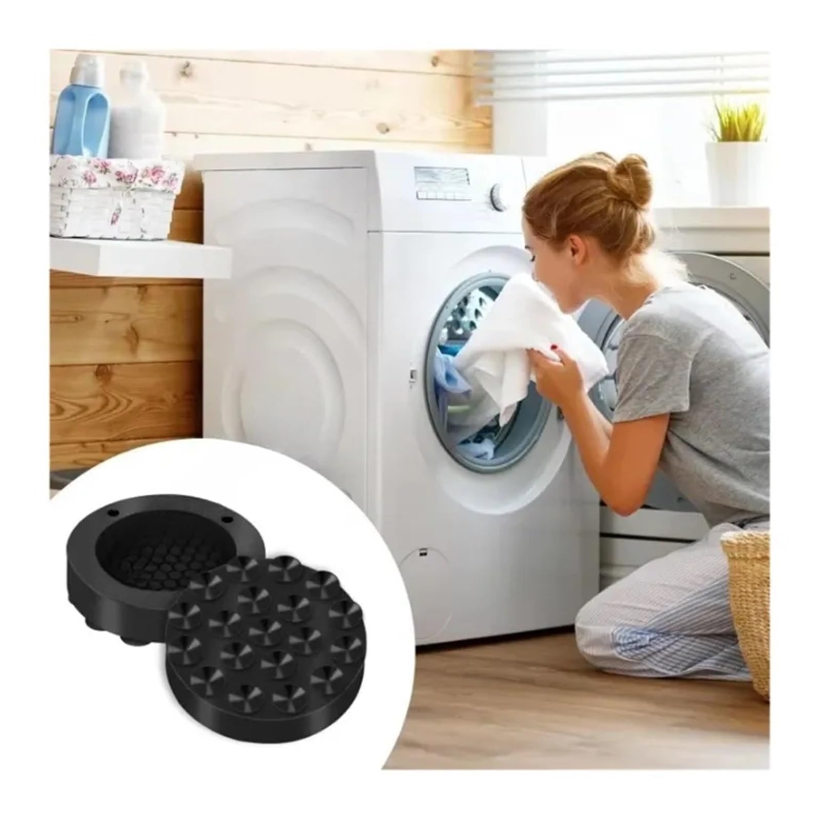 4 Pezzi Lavatrice Piedini Anti-vibrazione Pastiglie Frigorifero Multifunzionale Mobili Riduzione Del Rumore Tappetini Antiscivolo Con Riduzione Del Rumore(Gray)