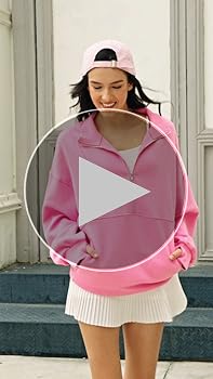 Fisoew Women's Half Zip Sweatshirts Fleece Stand Collar Long