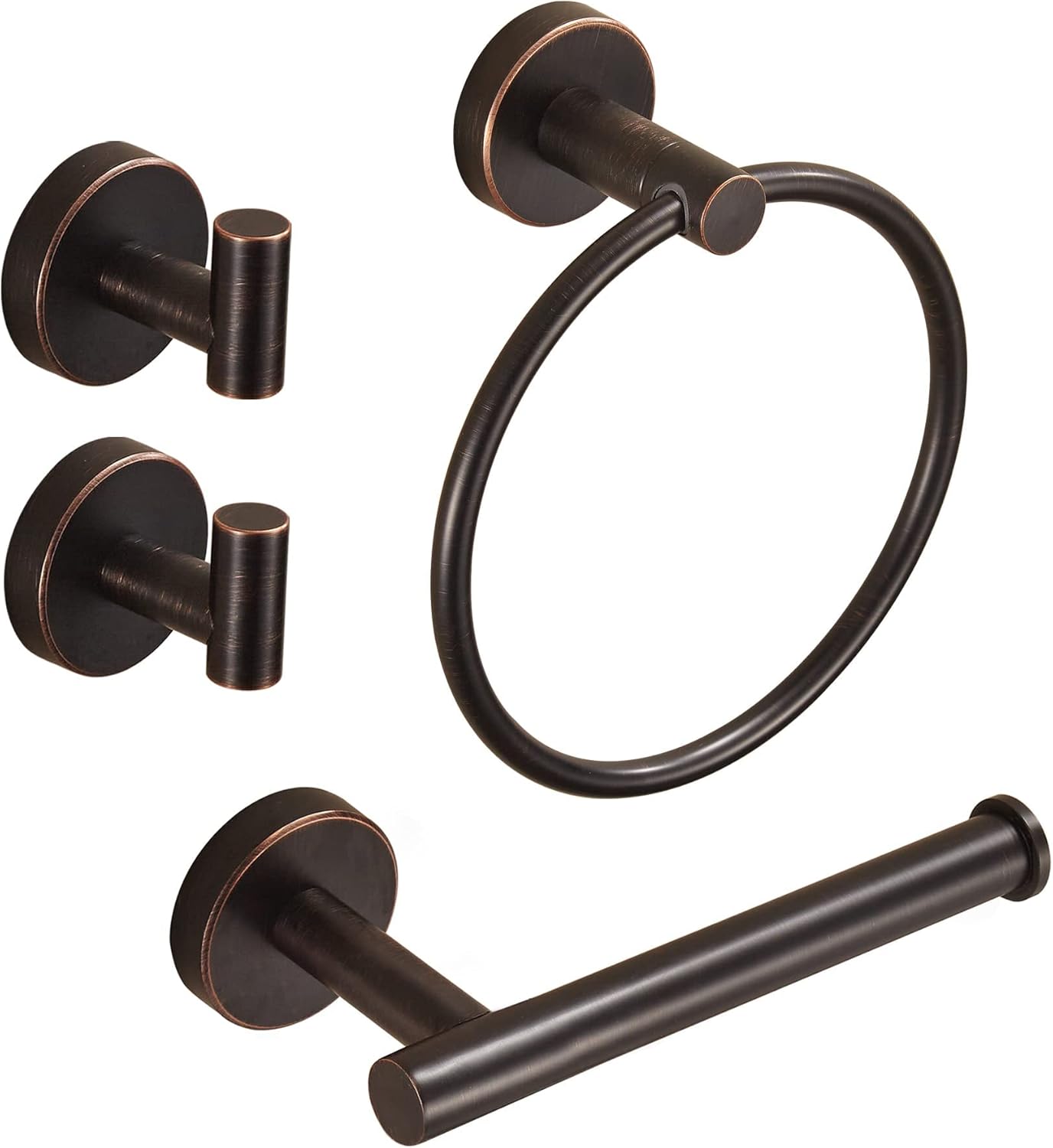 BigBig Home Bronze Toilet Paper Holder, Bathroom Towel Holder Oil Rubbed Towel Hooks, Farmhouse Robe Hook ORB Rustic Towel Ring Wall Mounted