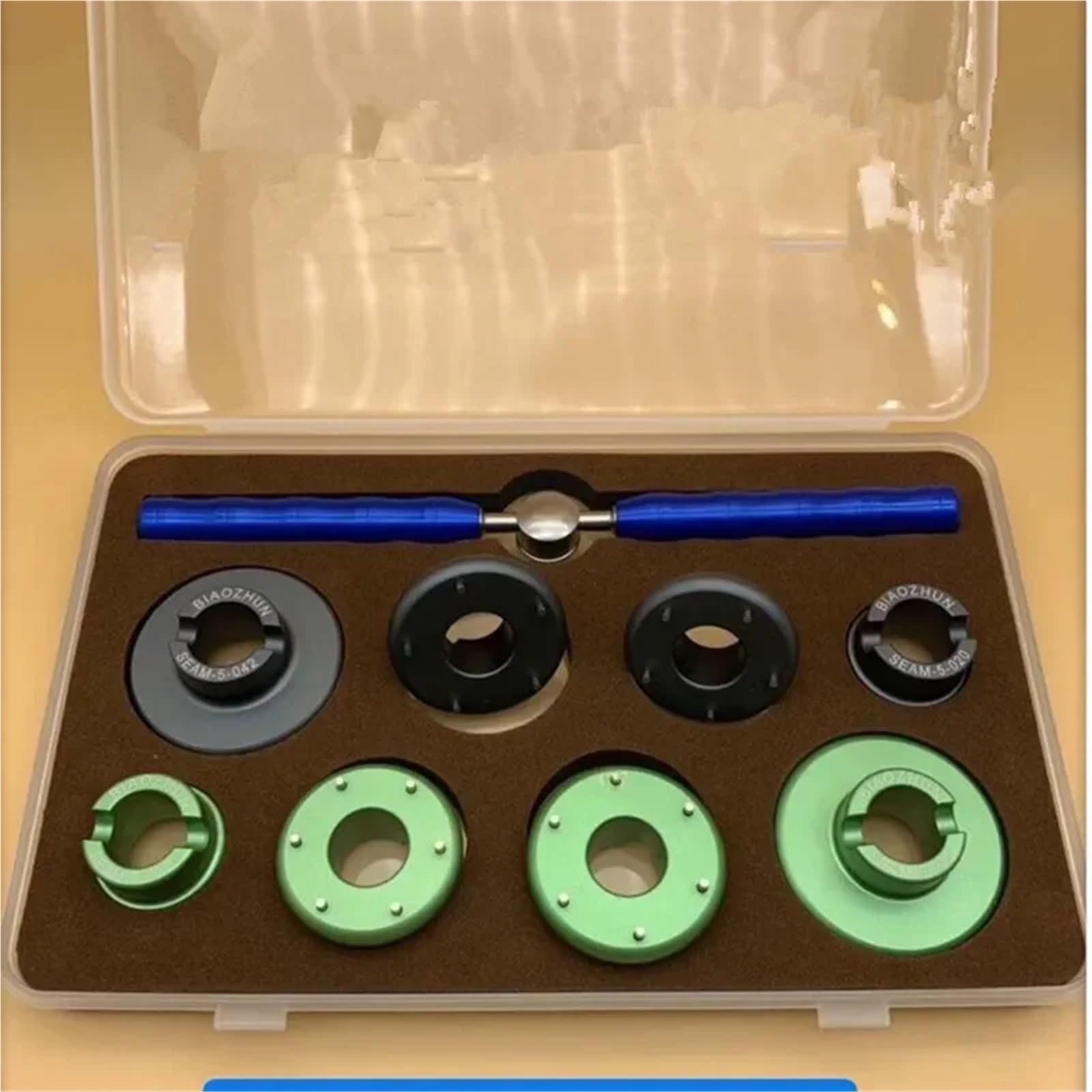 9 Uds. De Herramientas for reparación de Relojes, abridor Caja Reloj, Troqueles 6 Pines y 5 for Cajas 20mm-42mm, ranurados para Relojes