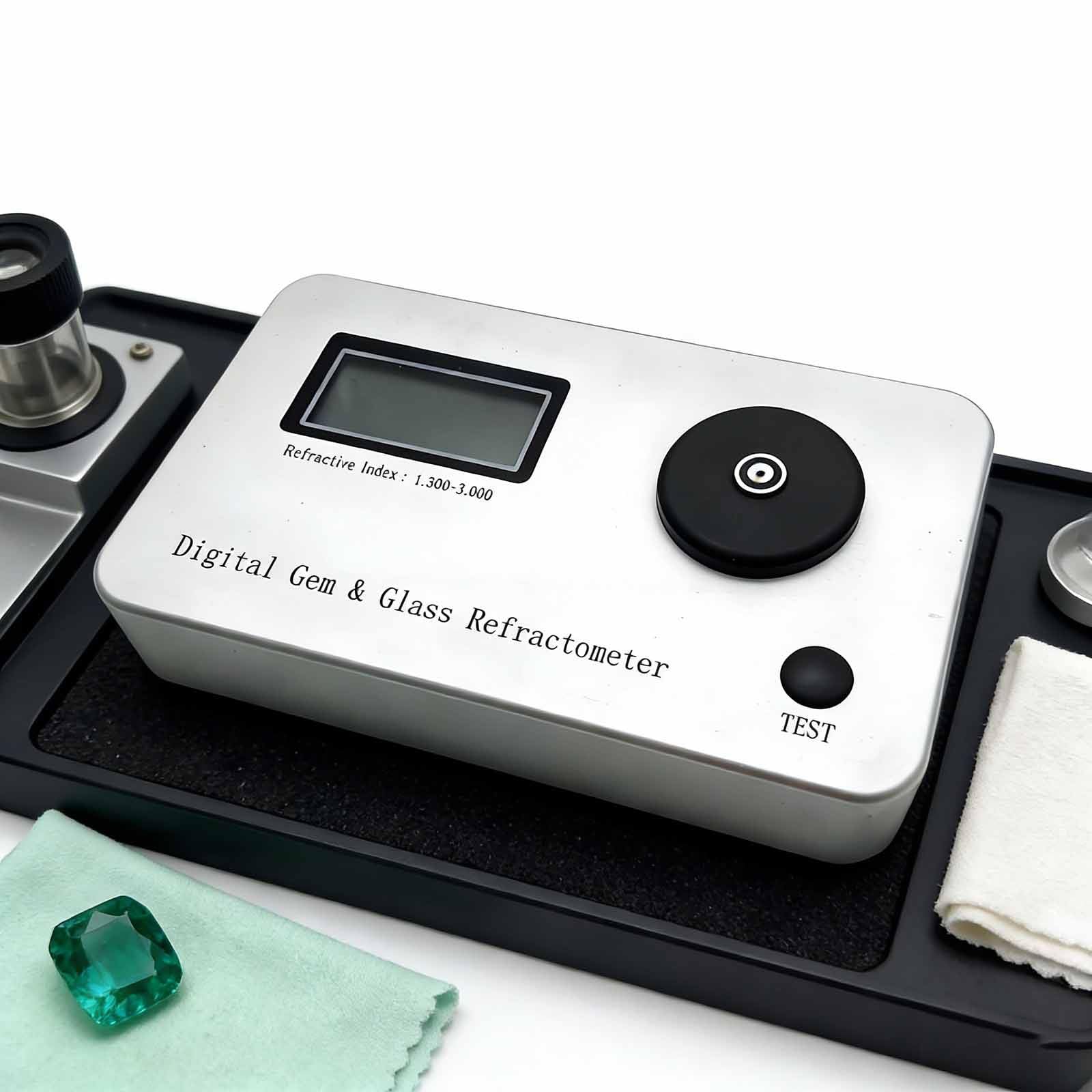 Refractómetro de piedras preciosas con retroiluminación LCD grande, alta precisión para identificación de joyas