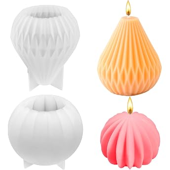 2 x silicone candle moulds cone candle making mould DIY silicone candle mould 3D candle mould for pouring pear mould candle resin mould scented candle mould for handmade scented candle soap
