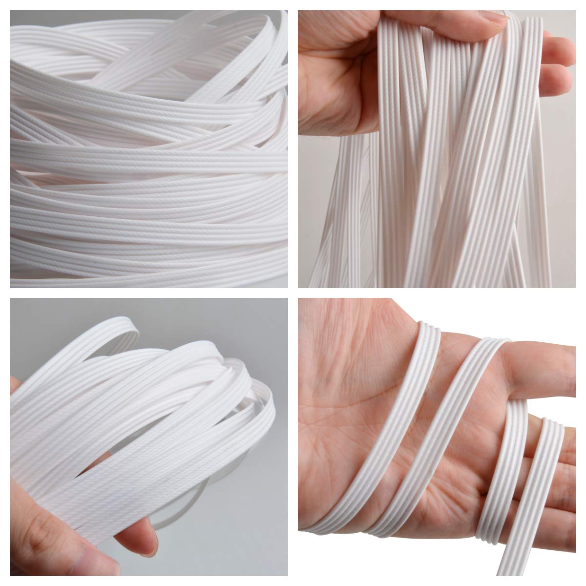 YebiO 500G (70M) Gradientowe Płaskie Tkanie Rattanu, Szerokość 8Mm Syntetyczny Rattan Naprawa Dzianina Materiał Plastikowy Rattan Dla Majsterkowiczów Handmadeniture Krzesło Kosz Stołowy/White 02