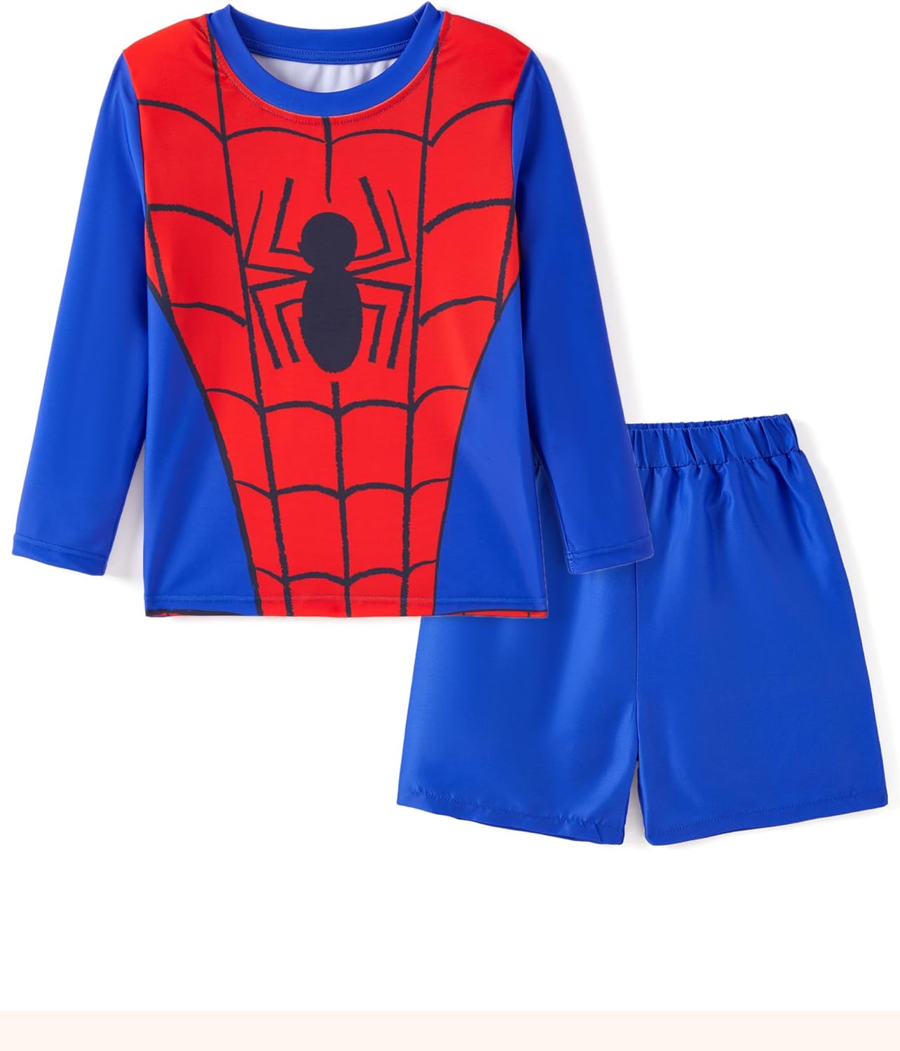 Disney Marvel Spiderman Swimsuit Rash Guard Shirt & Swim Trunks Stitch Boys Swim Set UPF 50+ Summer Kids Bathing Suit 3M-13T