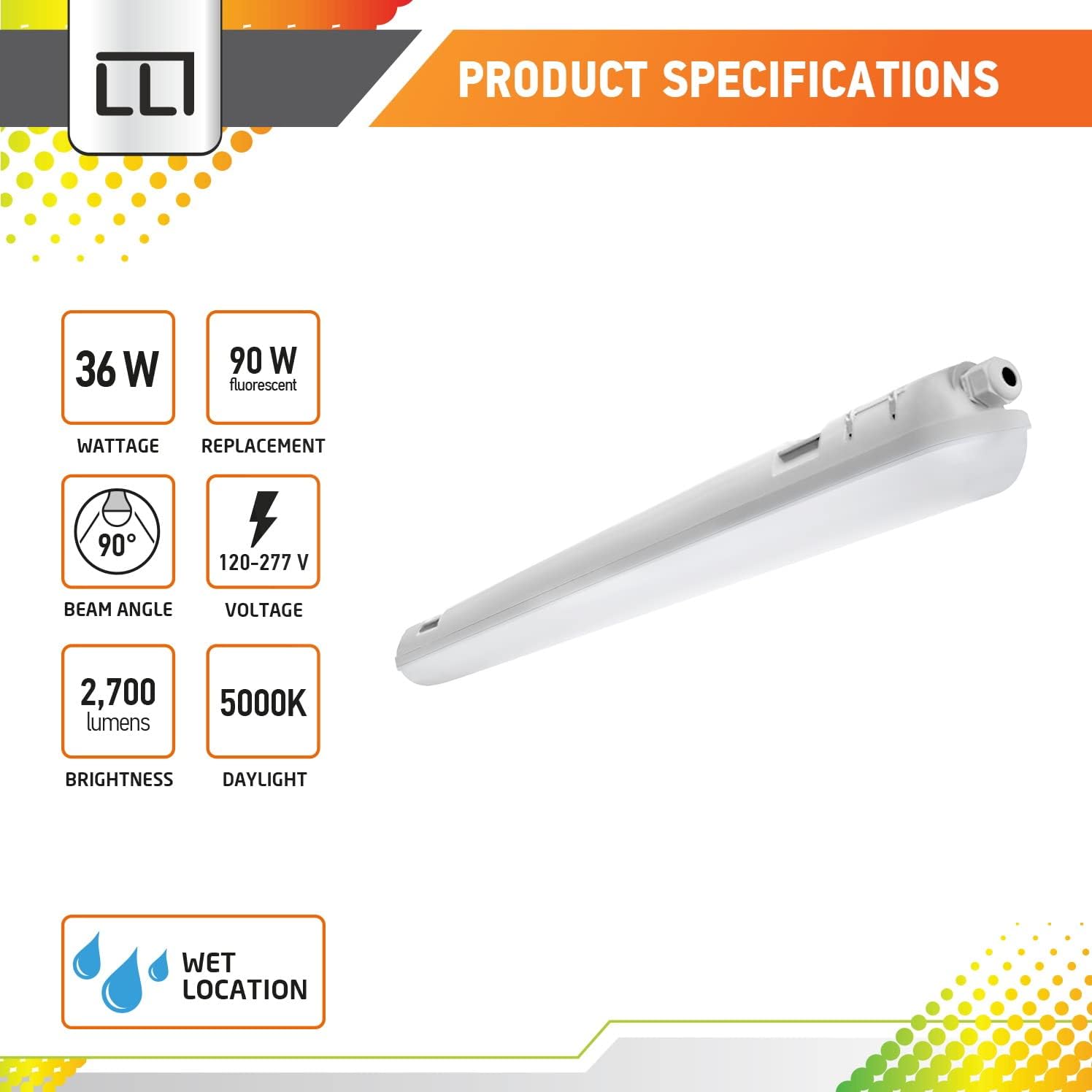 Buу 2 gеt 3 LLT 4FT LED Vapor Tight Light Fixture 36W, Indoor Outdoor Commercial Waterproof Shop Light for Car Wash, Walk in Freezer, Garage, 2700 Lm, IP66, 100W Fl. Equivalent, 100-277V, 5000K (Daylight) Nеw Dеаl LLT 4FT LED Vapor Tight Light Fixture 36W, Indoor Outdoor Commercial Waterproof Shop Light for Car Wash, Walk in Freezer, Garage, 2700 Lm, IP66, 100W Fl. Equivalent, 100-277V, 5000K (Daylight)