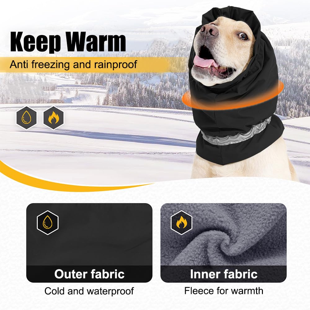 Cuffie per Antirumore Cani, Paraorecchie per Cane Impermeabili con Strisce Riflettenti, Copri Orecchie per Cani Alleviare Ansia, Calmante, Mantiene Caldo e Protegge Freddo