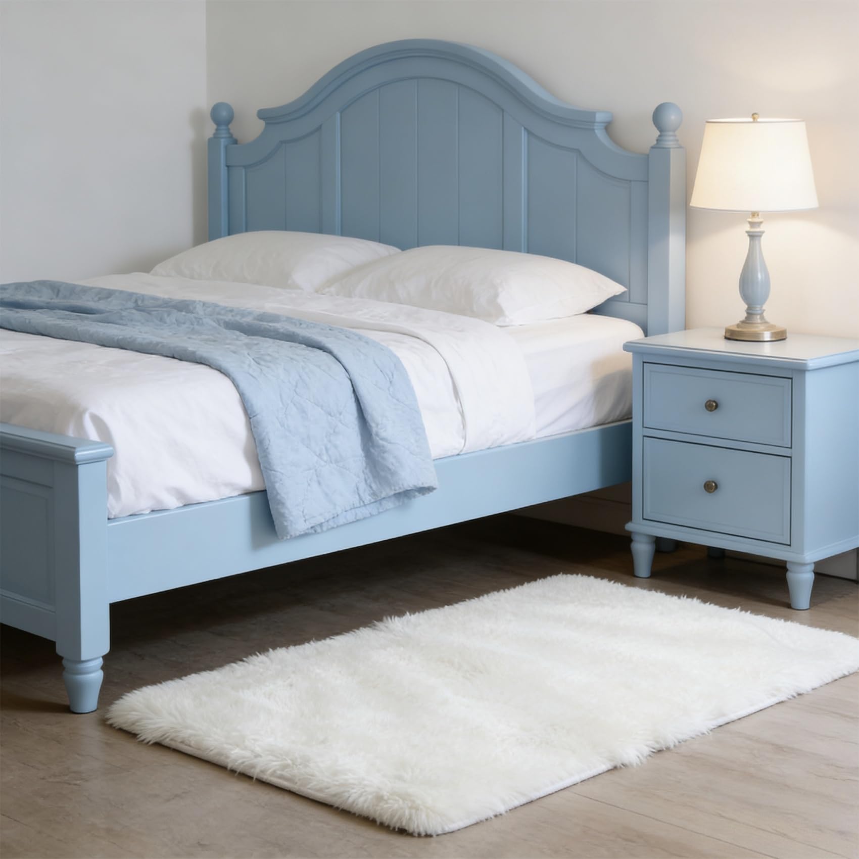 Tapis de salon blanc moderne ultra doux pour un réveil cosy