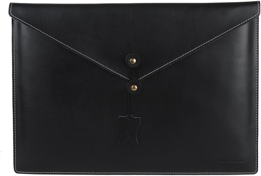 Venstone 13-inch Macbook Air Soft Genuine Leather Envelope for Macbook Air 13 Inch Sleeve Laptop Case for Macbook Air 13" , Macbook 13.3 Inch Cover Case, Envelope Bag (Black)