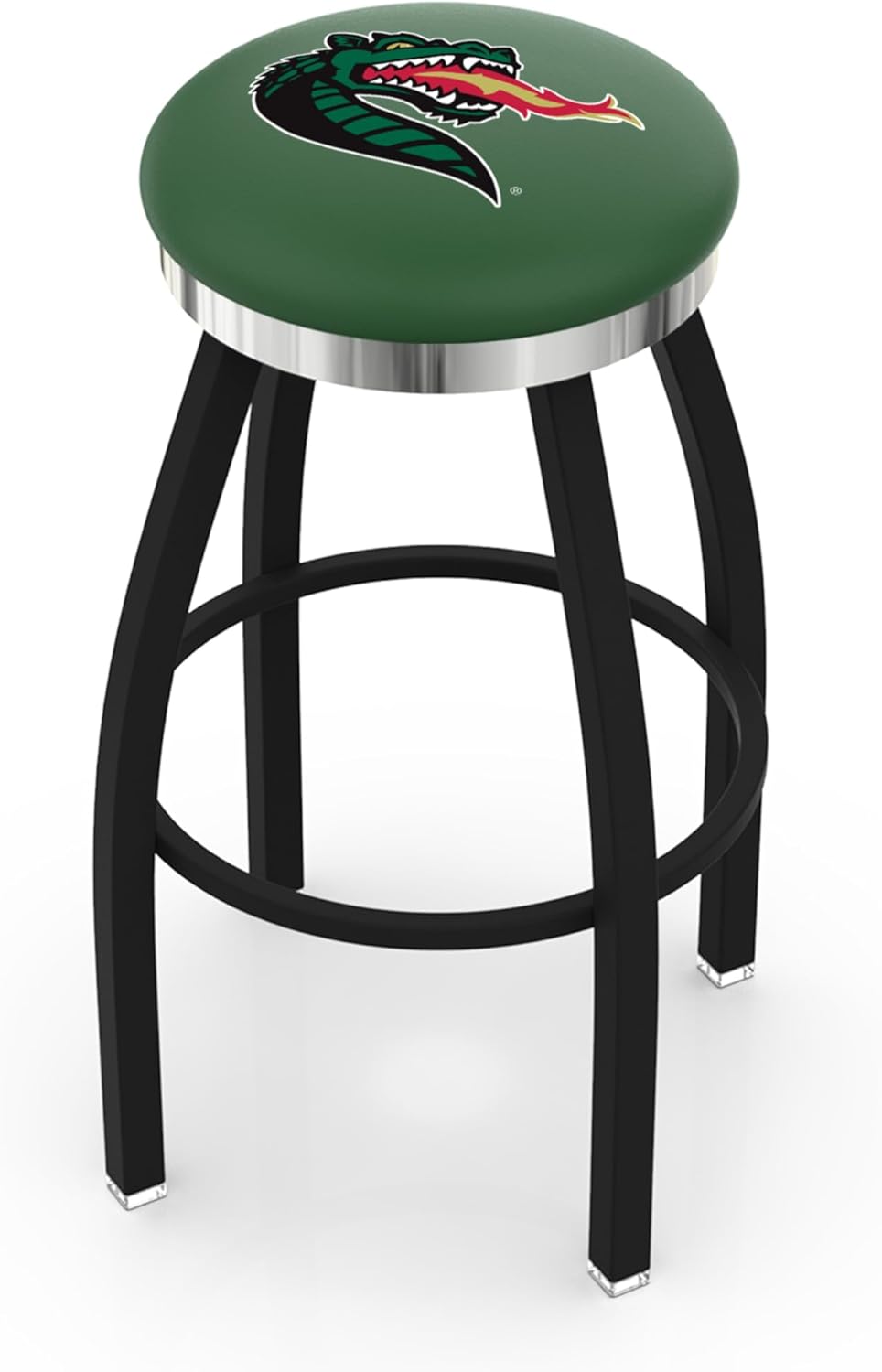 L8B2C UAB 25" Swivel Counter Stool with a Black Wrinkle and Chrome Finish