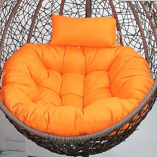 KFGISD, Nonslip Egg Chair Cushion with Pillow for Indoor Outdoor Patio Yard Furniture Recliner,red,Hammock Chair Cushions(Orange,90CM)