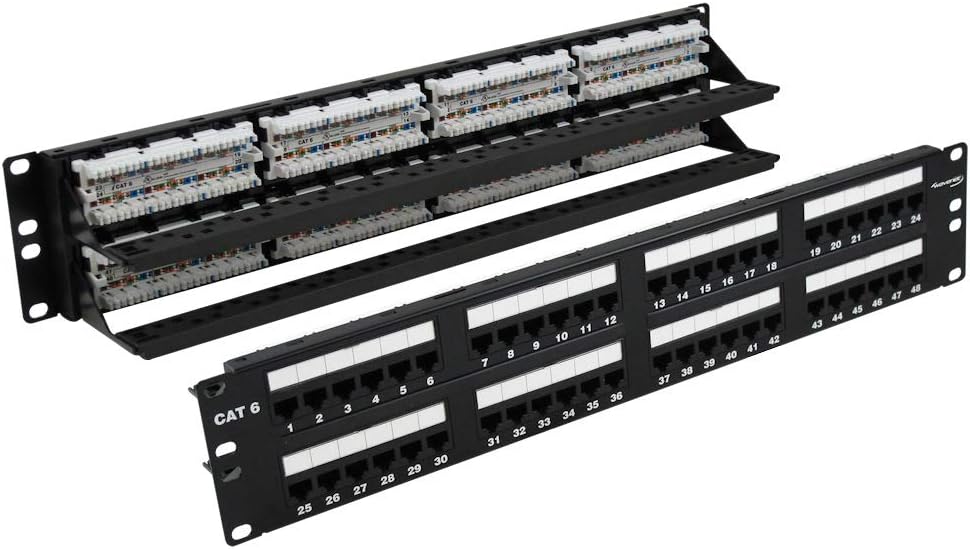 MyCableMart 48 Port (2U 19"" CAT6 Universal Patch Panel, Rack Mountable