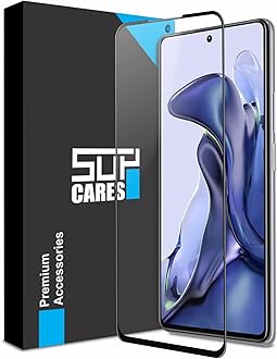 Military-Grade Gorilla Tempered Glass Screen Protector For Xiaomi 11T Pro,Xiaomi 11T,Xiaomi 11i&Xiaomi 11i Hypercharge(6.67 Inch)With Installation Kit|Edge-To-Edge Protector Coverage|Black