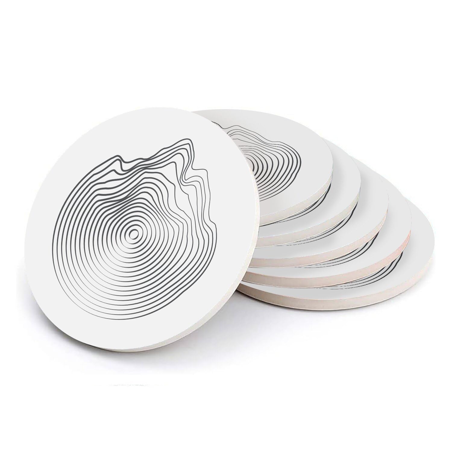 Sous verre ronds en céramique Ondes Sonores lot de 6 pièces de 108 mm pour vos verres