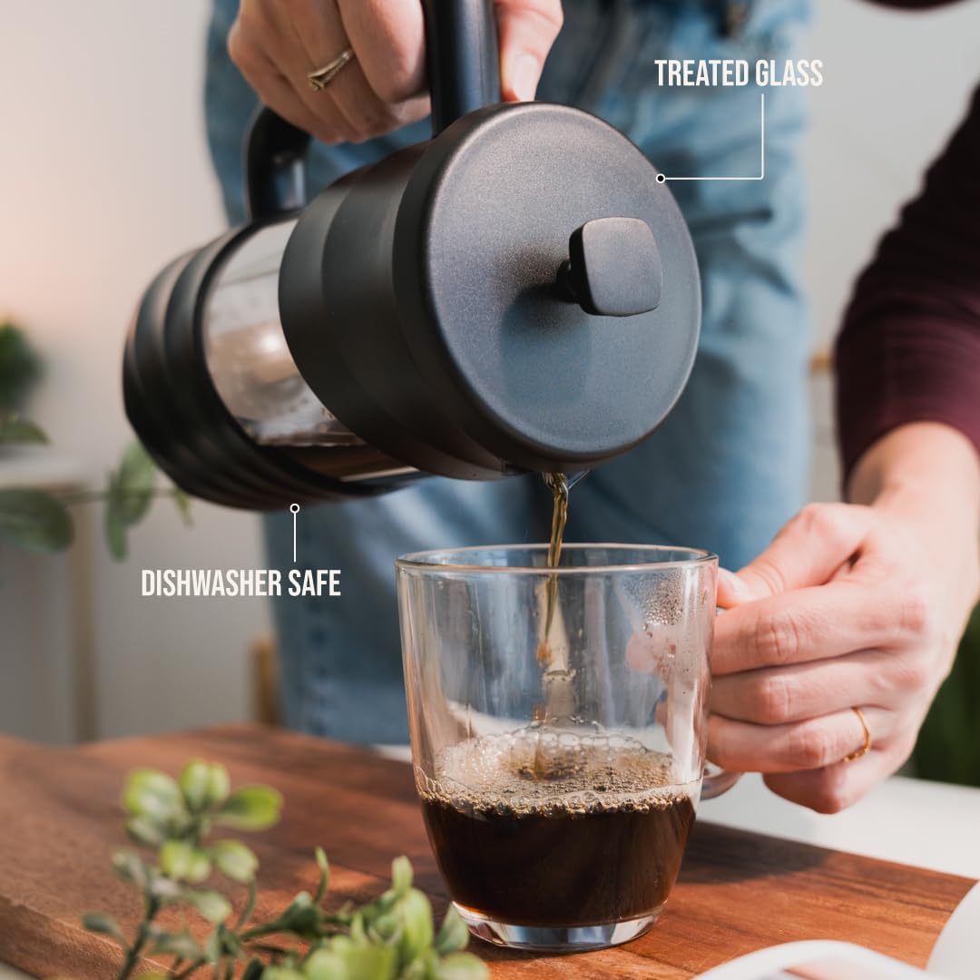 ANGORA BRANDS French Press Coffee Maker - Travel Coffee Presses - Brew Rich Coffee Anywhere - French Coffee Press - Portable Coffee Maker for Travel and Camping - French Press by Yunie (Black)
