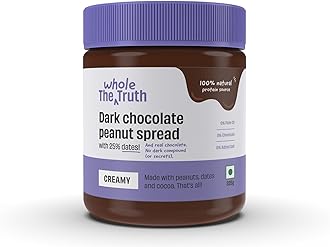 The Whole Truth - Dark Chocolate Peanut Spread | 325 g | Creamy | No Added Sugar | No Artificial Sweeteners | Gluten Free | No Preservatives | 100% Natural Protein Source