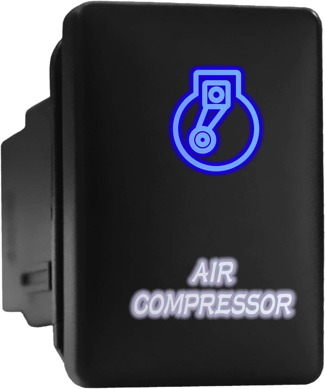 AIR Compressor Symbol Backlit Switch Modern Model Push Button Compatible with Toyota (Blue/White/Surface Size 1.28 x 0.87 inches)