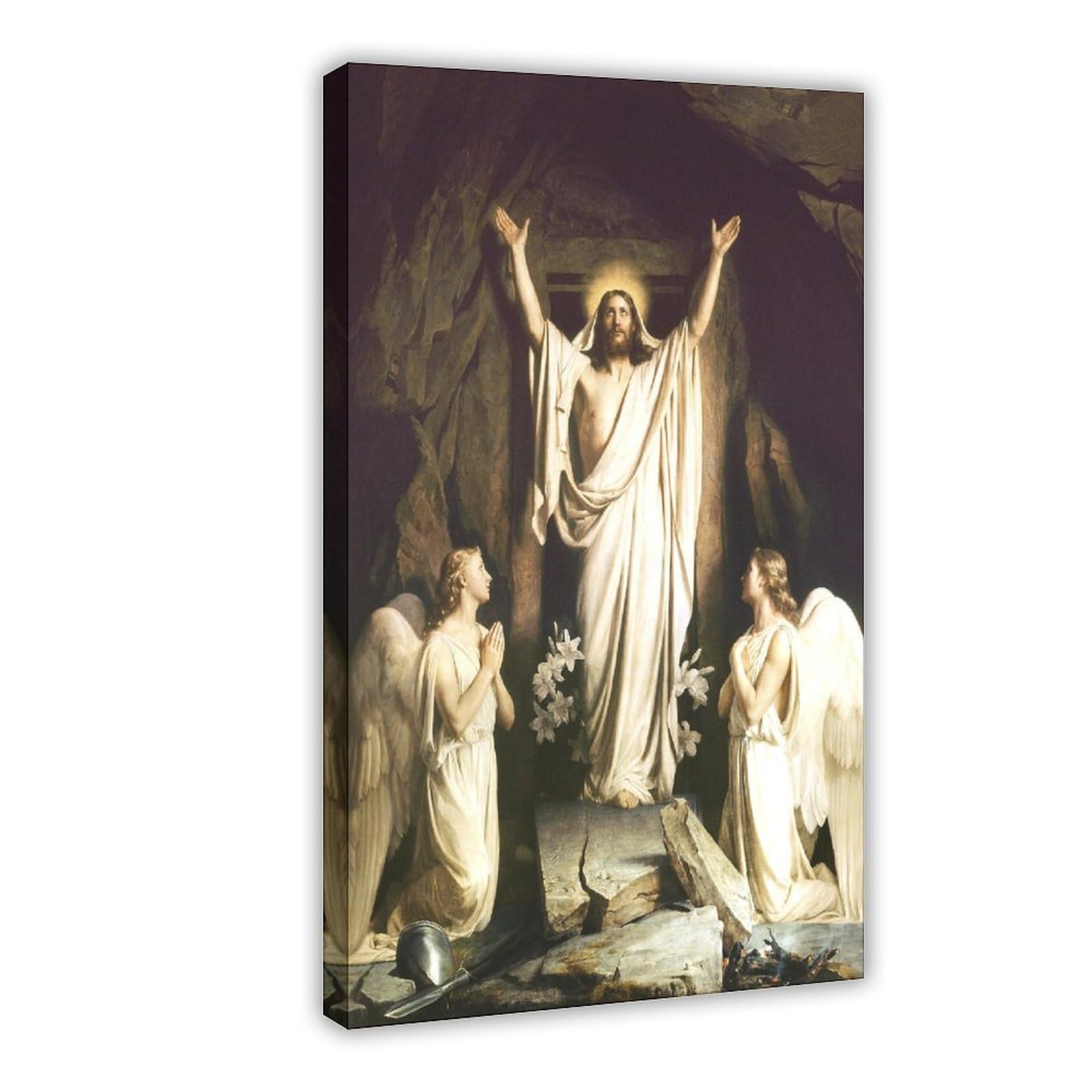 WCYB Carl Bloch - Resurrection of Christ Posters Prints Canvas Deco Paintings Wall Art Hangable Frame 8" L X 12" W