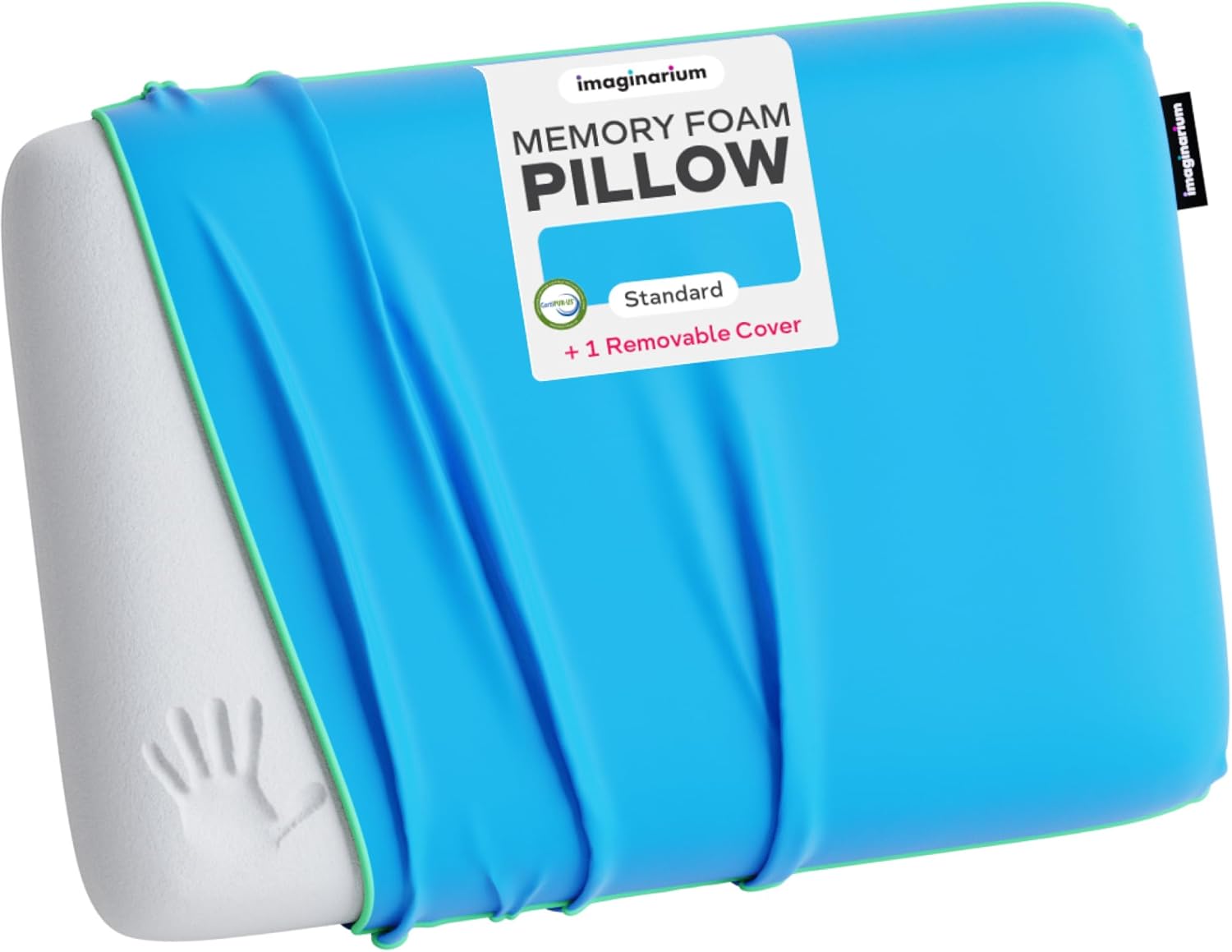 Imaginarium Cosmic Blue Memory Foam Cooling Pillow 16x24 - Supportive for Side, Back & Stomach Sleepers with Washable Cover