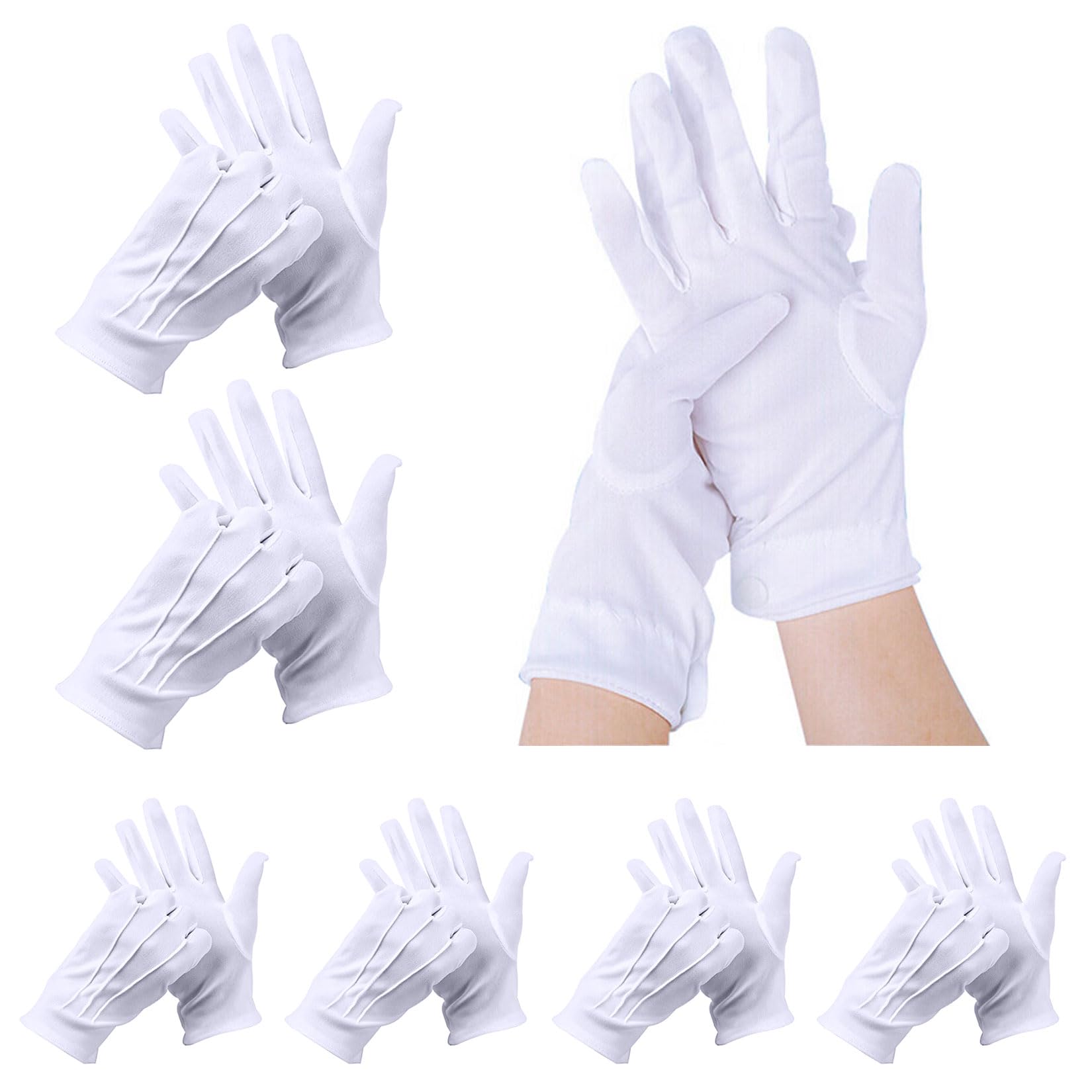 Handschuhe weiß Kostüm-Zubehör, Größe:L