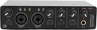 Focket USB Audio Interface for Recording, Streaming and Podcasting, with XLR, 24 Bit 192 KHz Audio Mixer, 48V Phantoms Power, Studio Equipment for PC (Black)