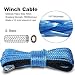Yoursme Nylon Synthetic Winch Cable Rope with Sheath for SUV ATV UTV Winches Truck Boat Ramsey Car 1/4" x 50'-8000LB+ Blue