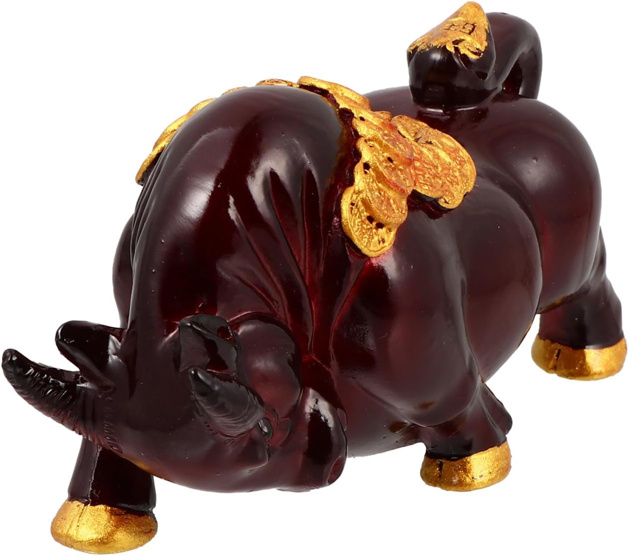 ERINGOGO Color Changing Cattle Sculpture Adornment Hand Painted Tea Accessories for Home Office Unique Desktop Decor Present Choice for Tea Lovers Material
