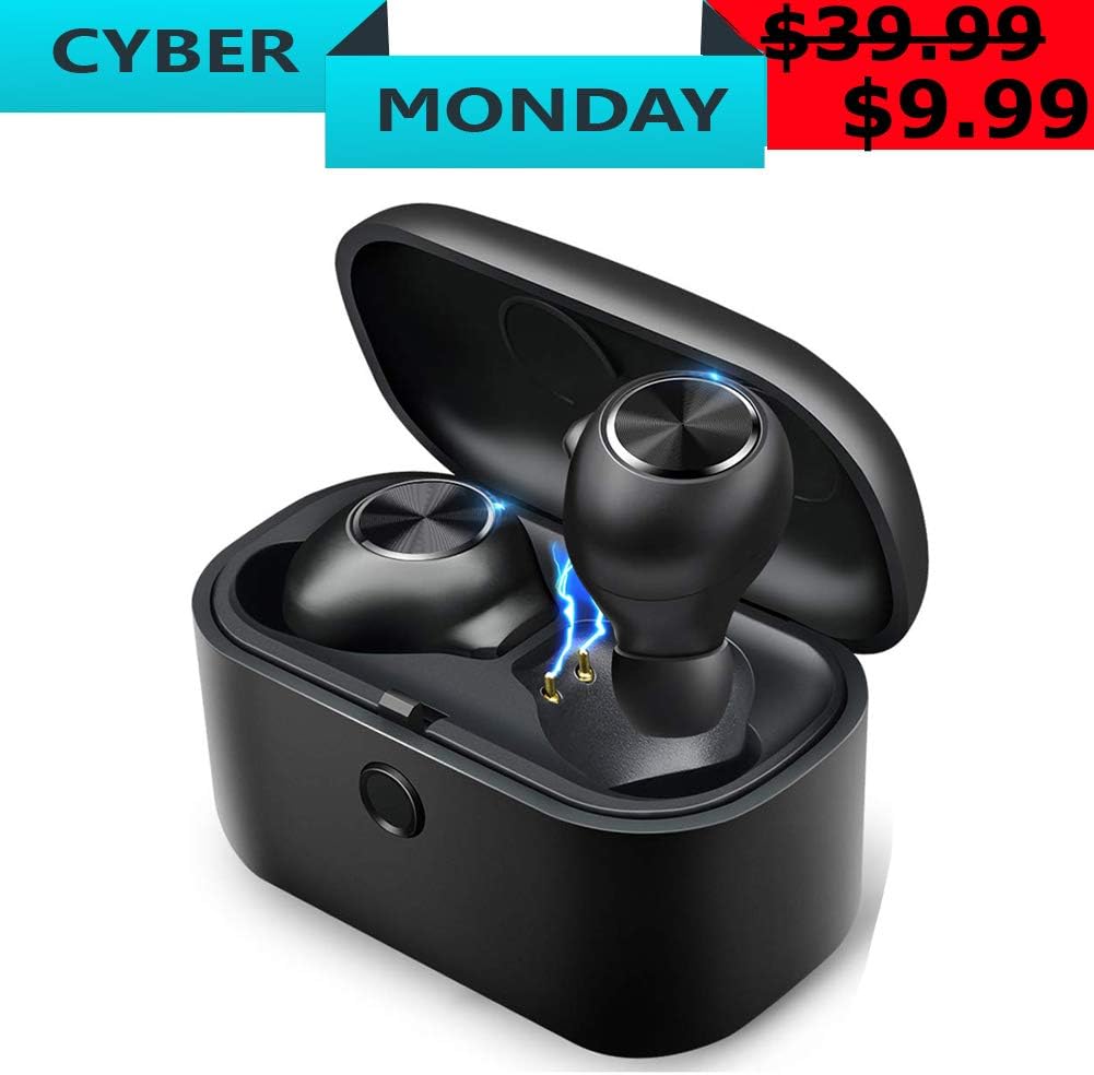 True Wireless Earbuds Bluetooth Headphones Wireless Earphones Noise Cancelling Headphones with Mic in-Ear HiFi Stereo Auto Pairing Binaural Calls 20h Playtime Portable Charging Case SeeYing L18