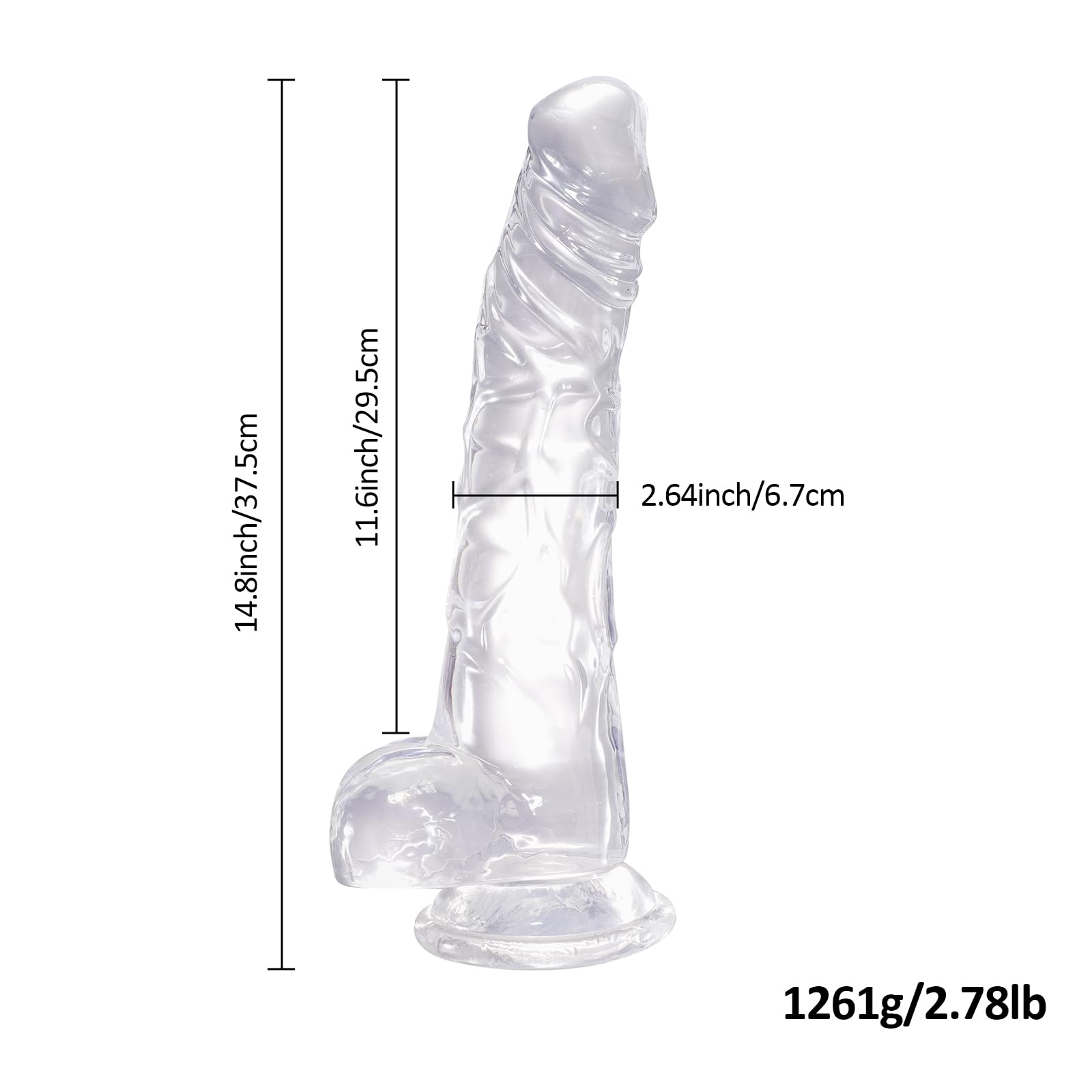 Gode Géant Extra Long de 37,5 cm, Godes épais Grand Réalistes