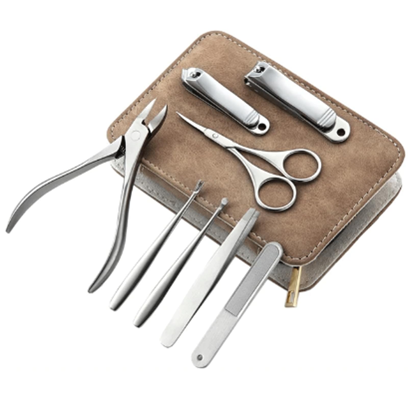 Kit de Cuidado de uñas de Acero Inoxidable, Herramientas de pedicura de Viaje con Estuche de Cuero de Lujo, Kit de manicura para Cuidado Personal, 8/12 Uds.