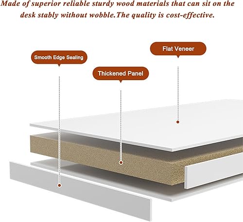Miniatura 7 de Soporte de madera estable para monitor de computadora para organizador de escritorio, estante elevador de computadora antideslizante para PC,