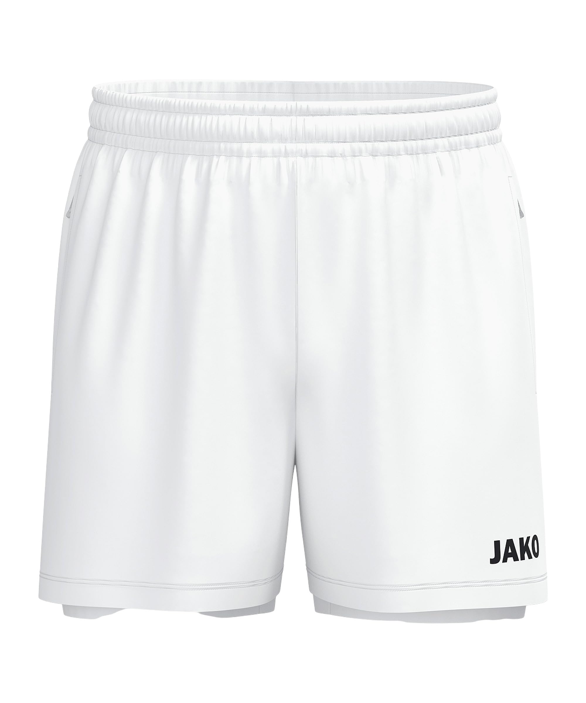 Jako Short 2 en 1 Unisexe, Blanc, L