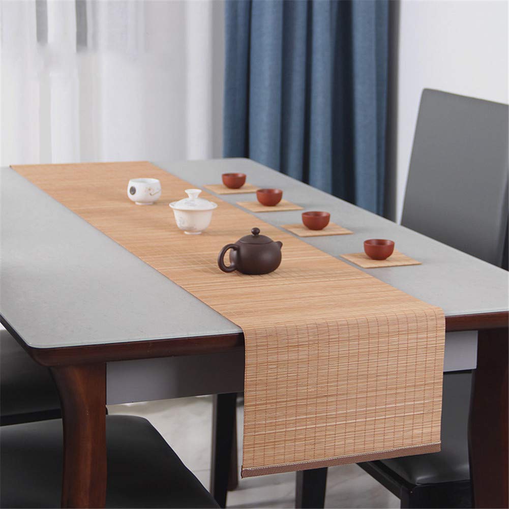 Bambus Tischläufer, Elegante Lange Tischdecke Hitzebeständig Waschbar Platzsets Für Bauernhaus/Party/Esszimmer,2,30 X 210cm(12"×82")