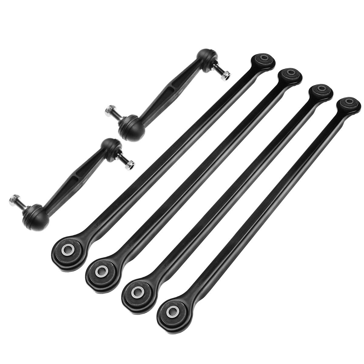 Frankberg 4 bras de suspension + 2 biellettes de barre stabilisatrice | arrière, gauche, droite, ci-dessous, 46802682; Compatible avec: 147 937, 156 932, GT 937, 156 Sportwagon 932