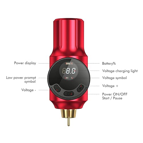 Miniatura 2 de TATELF Fuente de alimentación de tatuaje portátil sin cable pluma de tatuaje paquete de batería 2000mAh OLED pantalla digital para RCA tatuaje