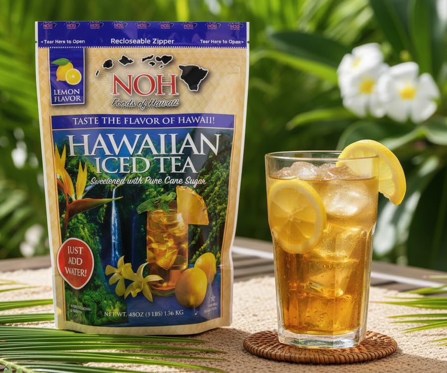 NOH Foods of Hawaii Sweet Tea Mix, 48oz (3lb) Zipper Bag - Just Add Water, Classic Hawaiian Luau Beverage, Paradise Tea Blend image 3