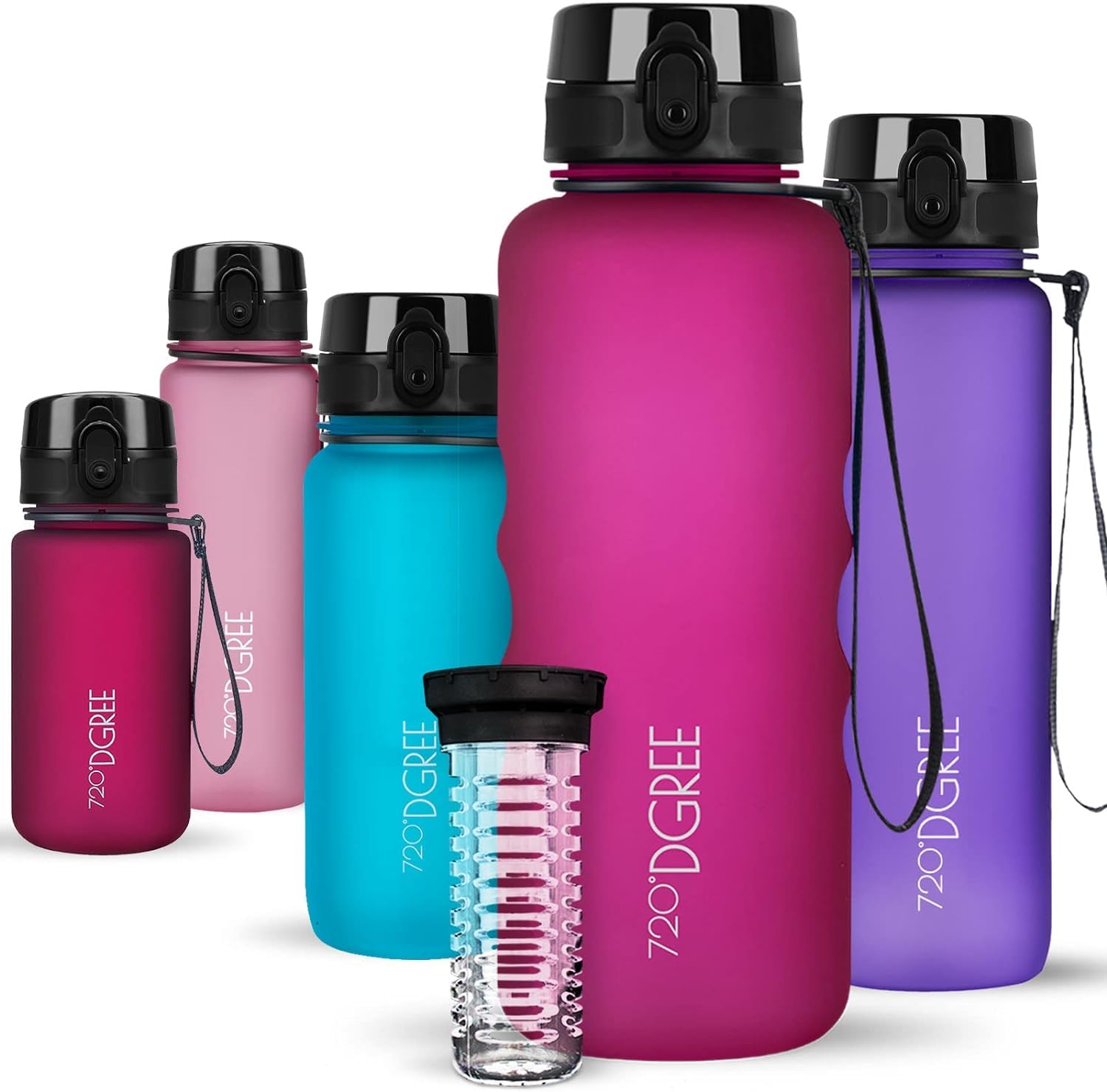 720°DGREE Botella Agua 1 Litro “uberBottle“ - Tamiz-Fruta, softTouch - Sin BPA, Prueba de Fugas, Reutilizable - Cantimplora, Water Bottle ideal para Deporte, Fitness, Gimnasio, Senderismo, Ciclismo — view 128