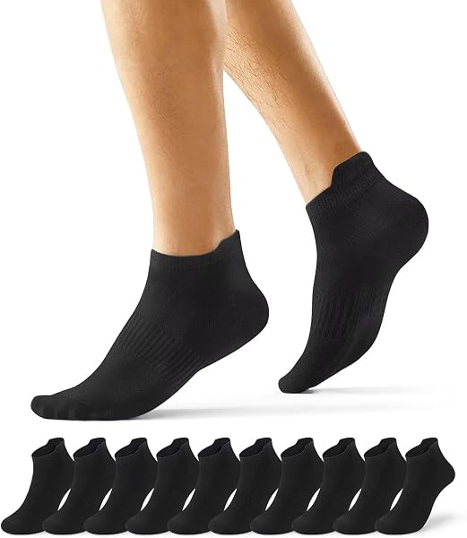 EKSHER 10 Paia Calzini Uomo Corti Calze Donna Corte Cotone Calza Sportive Basse Traspirante Running Elastiche Tennis - 2