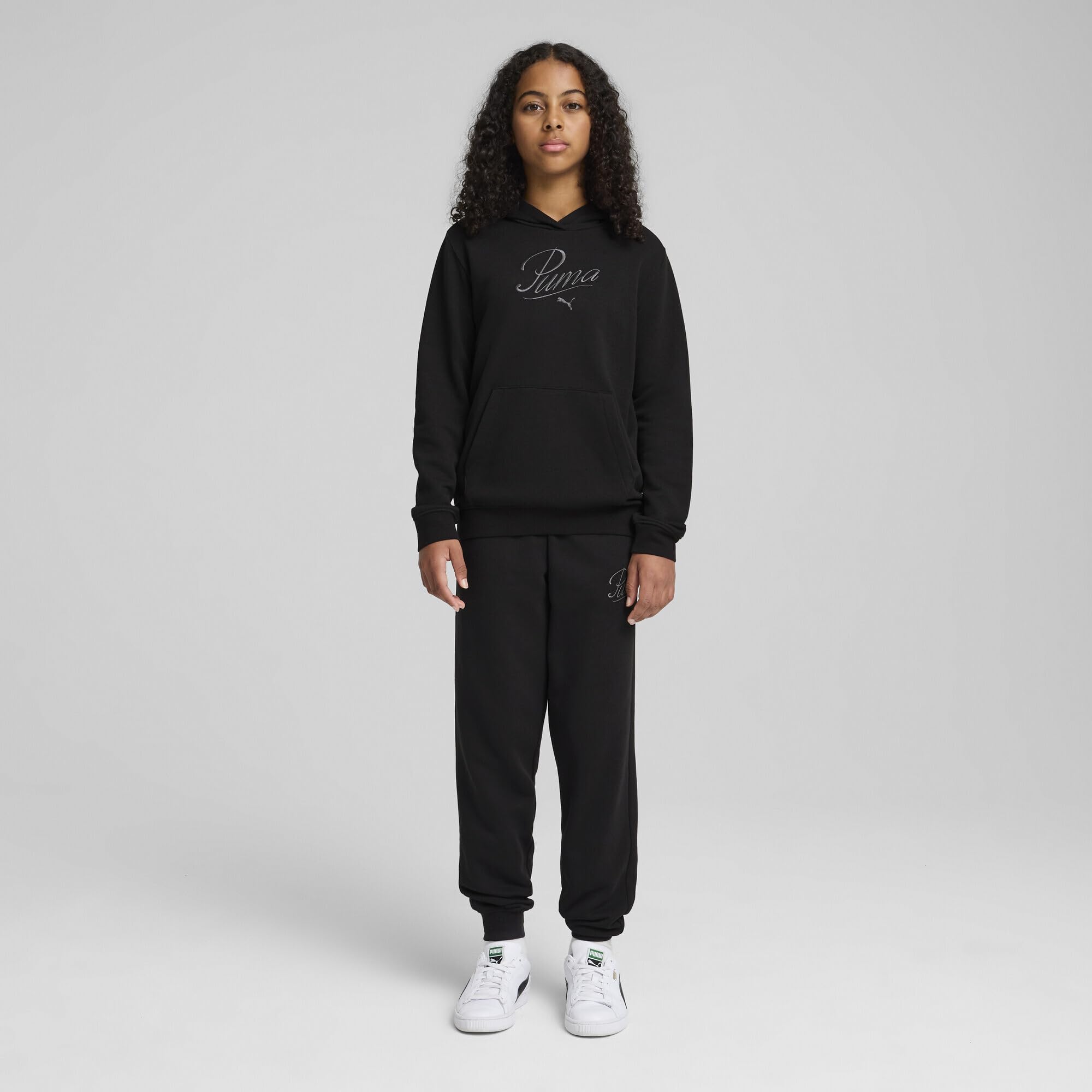 PUMA ESS Script Hoodie TR G Felpe con Cappuccio Niñas (Pack de 1)