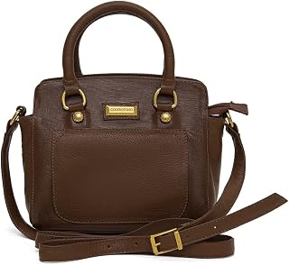 BOLSA COURO FINO FEMININA DE MÃO PEQ. BOLSO E DOIS PINOS NA FRENTE E ZIPER ATRAS