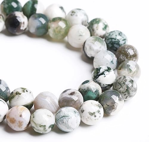 38 cuentas sueltas de ágata de hoja de árbol de piedra natural de 0.394 pulgadas para hacer joyas, pulseras y collares