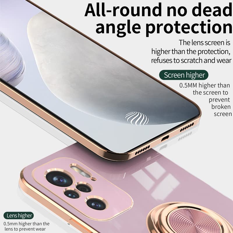 Custodia Per Xiaomi Redmi Note 10 4G / 10S Con Supporto Magnetico Girevole E 2 Pellicole In Vetro Temperato. Ultra-sottile Ed Elegante, Colore Ciano Chiaro. Protezione Completa E Stile!