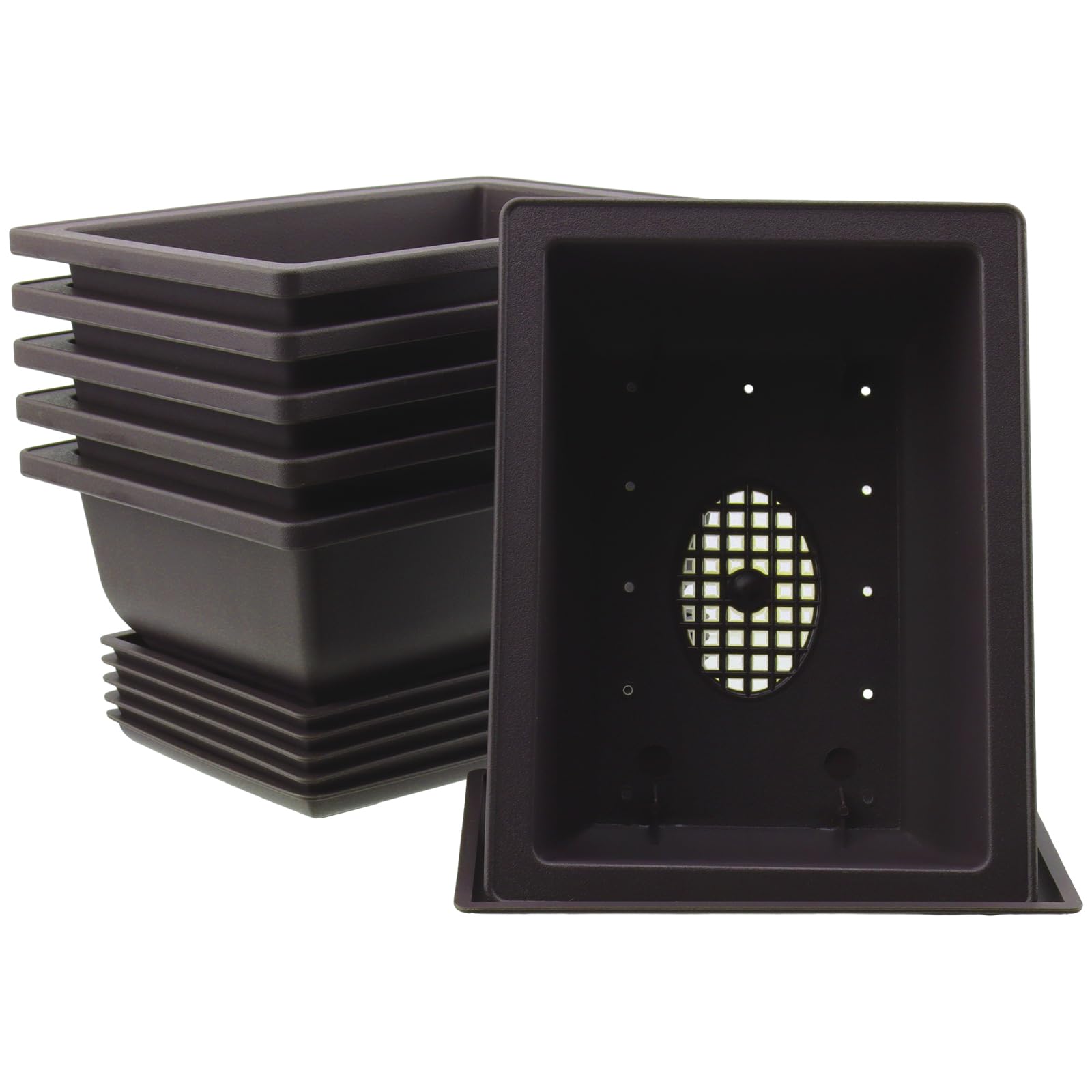 6 macetas de entrenamiento para bonsái de 16,5 x 12,3 cm, macetas para bonsái con posavasos, macetas de plástico para bonsái, bonsái, maceta de plástico para salón, oficina, patio y jardín